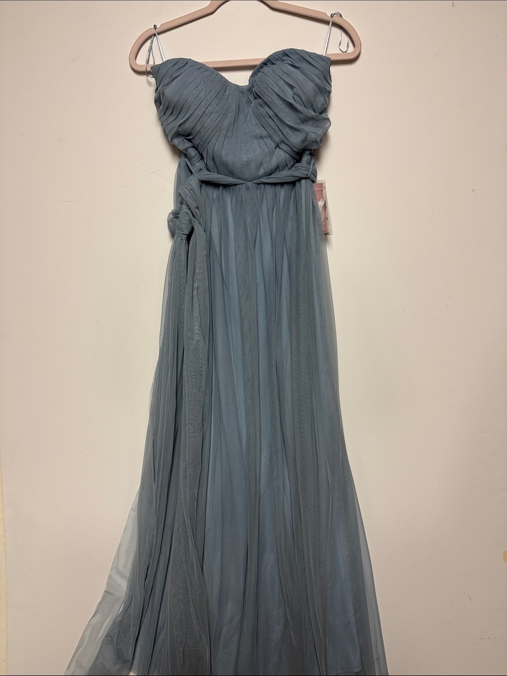 Birdy Grey Dusty Blue Strapless Tulle Dress